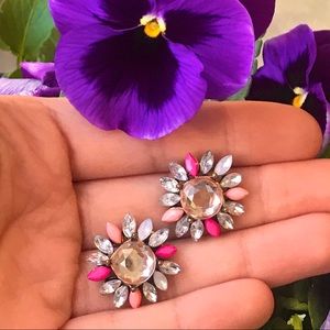 Starburst rhinestone crystal stud earrings!!